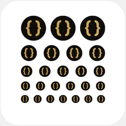 golden "curly brackets" reusable privacy sticker set CamTag