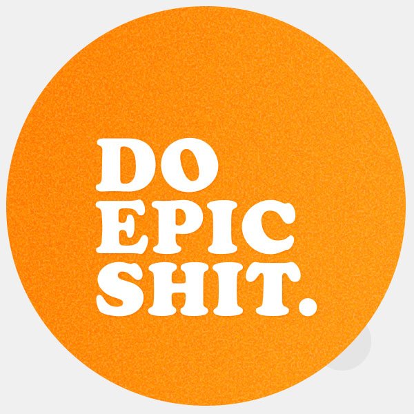 neon orange Do Epic Shit reusable macbook sticker tabtag