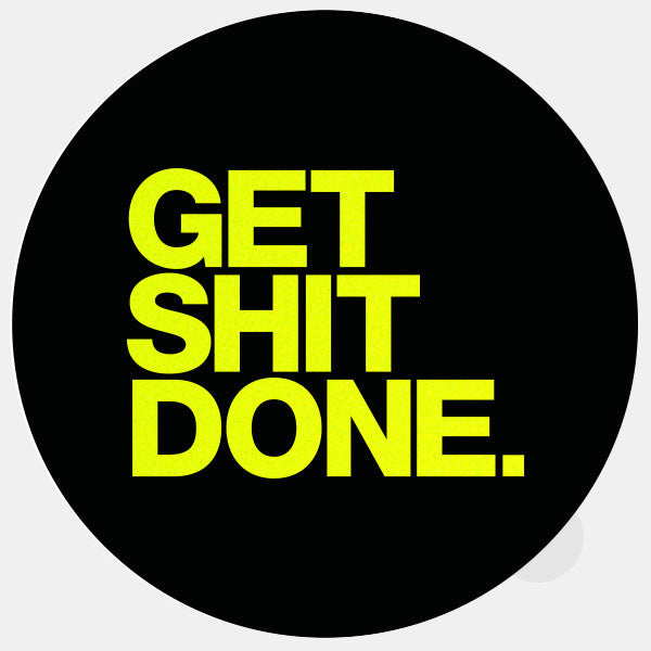 neon yellow "get shit done" reusable macbook sticker tabtag