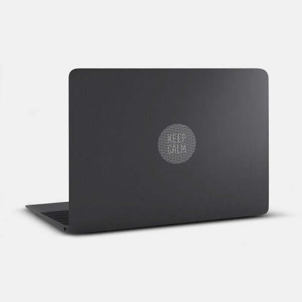 spaceblack Keep Calm reusable macbook sticker tabtag on a laptop