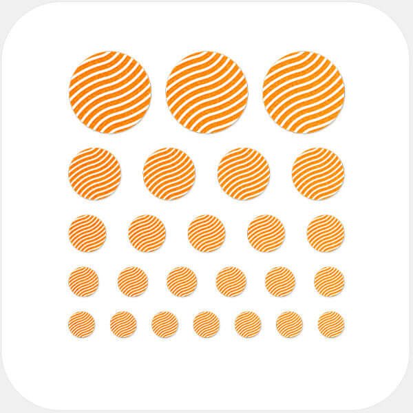 camera privacy sticker set for multiple devices with 5 sizes – neon orange Curved Line Pattern CamTag