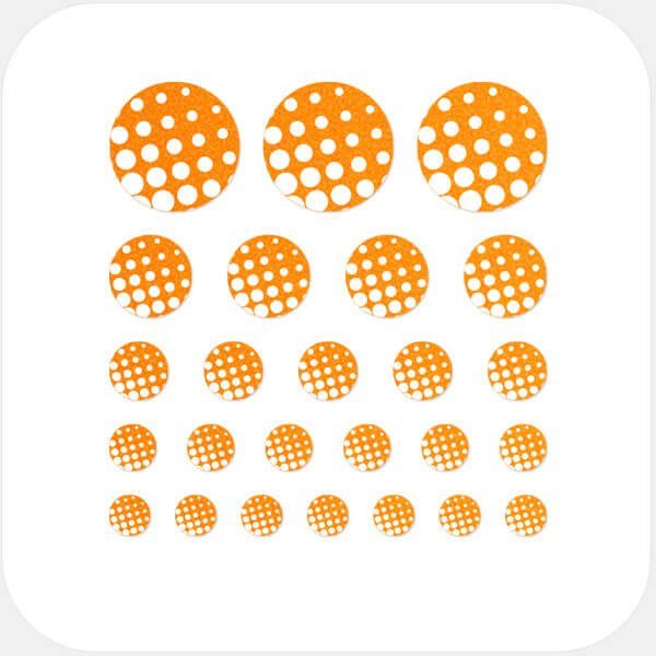 camera privacy sticker set with multi-size assortment for phones laptops tablets and desktop computers – neon orange Dot Pattern 1 CamTag
