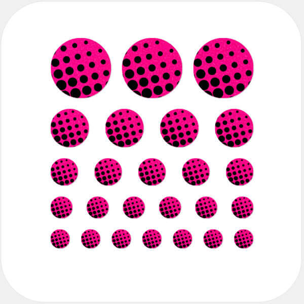 camera privacy sticker set with multi-size assortment for phones laptops tablets and desktop computers – neon pink Dot Pattern 1 CamTag