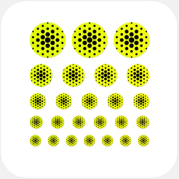 reusable webcam privacy sticker sheet with 25 pieces for laptops tablets and smartphones – neon yellow Dot Pattern 2 CamTag