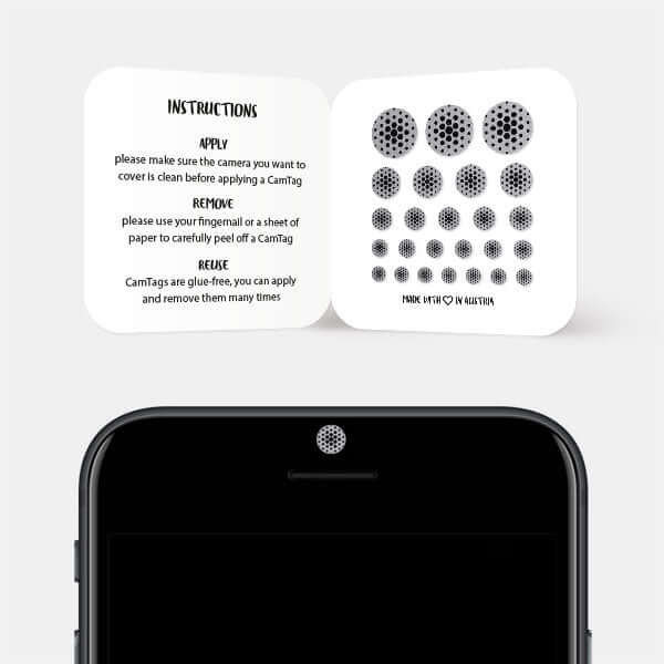 privacy sticker for smartphone selfie camera — spacegray Dot Pattern 2 CamTag