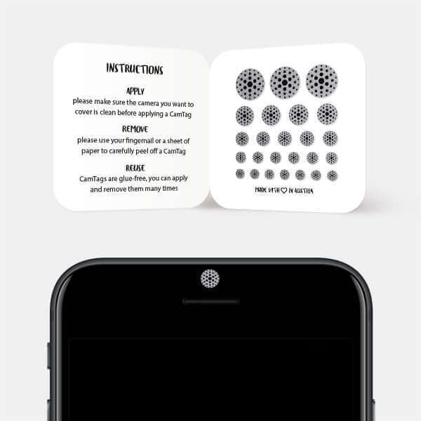 camera blocker for smartphone front lens — spacegray Dot Pattern 3 CamTag