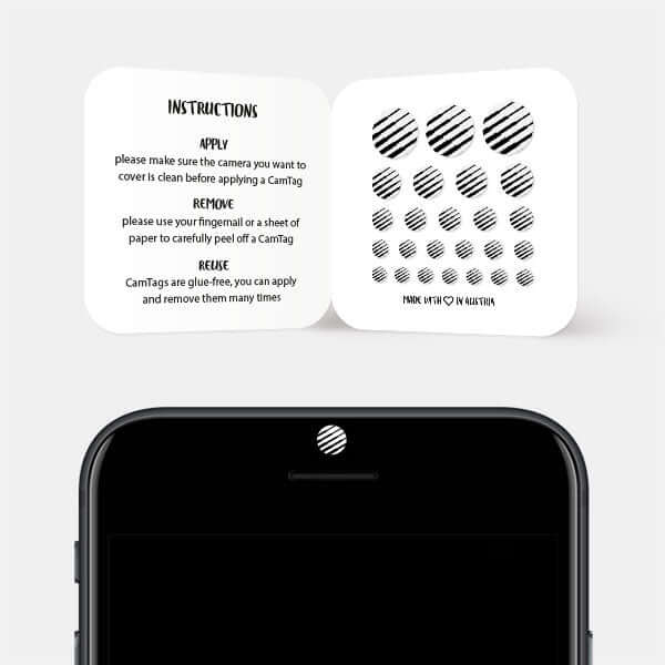 line pattern style 1 camera blocker for smartphone front camera — white Line Pattern 1 CamTag