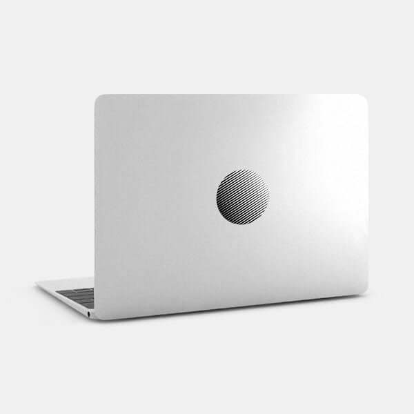 white line pattern 4 reusable macbook sticker tabtag on a laptop
