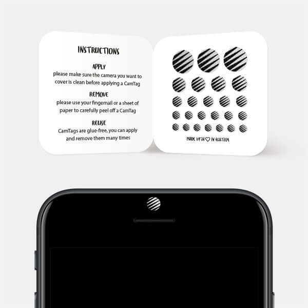 alternate line pattern cover for smartphone front lens — silver Line Pattern 4 CamTag