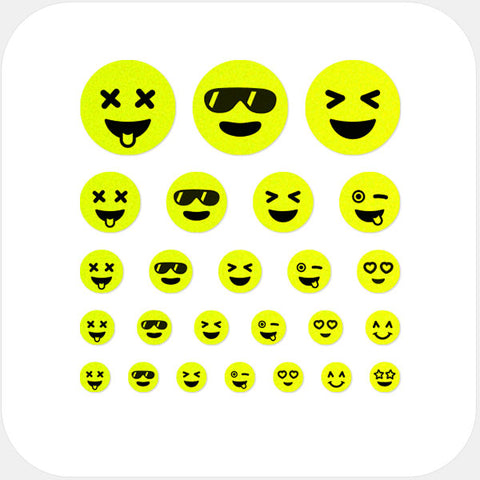 neon yellow "Emoji Set" reusable privacy sticker set CamTag