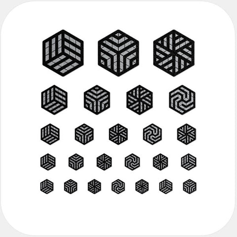 spacegray "hexagon set" reusable privacy sticker sets CamTag