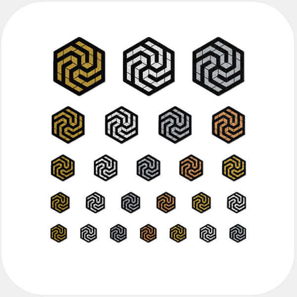 golden silver spacegray copper "hexagon set 4" reusable privacy sticker sets CamTag