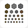 golden silver spacegray copper "hexagon set 4" reusable privacy sticker sets CamTag