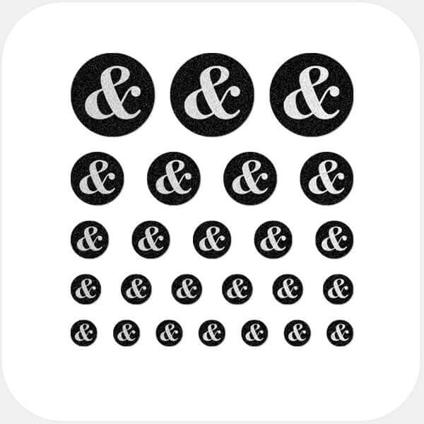 silver "ampersand" reusable privacy sticker set CamTag