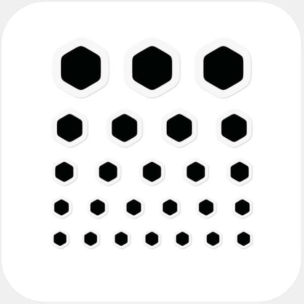 reusable camera privacy sticker set with multiple sizes for laptops tablets and smartphones – black Hexagon CamTag