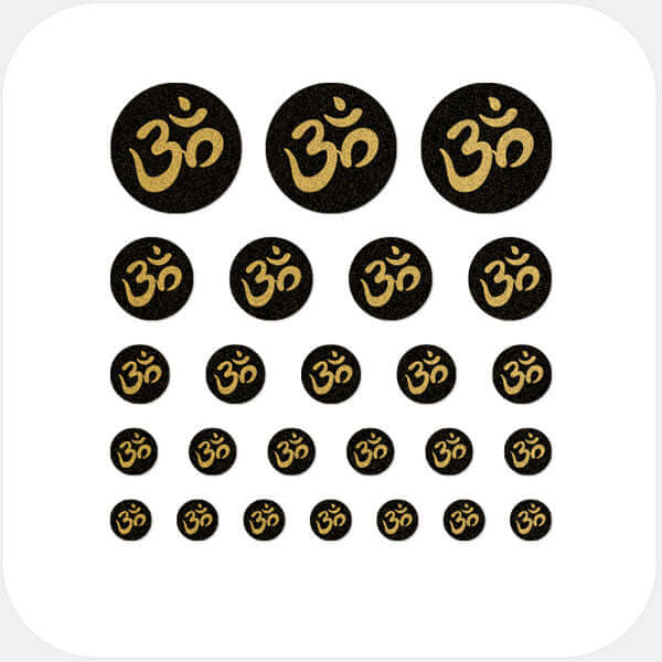 golden "om" reusable privacy sticker set CamTag