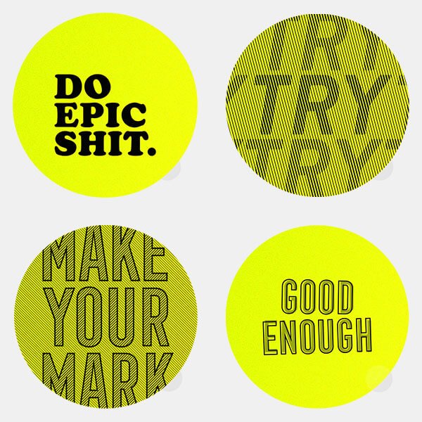 neon yellow inspirational pack reusable macbook sticker tabtag