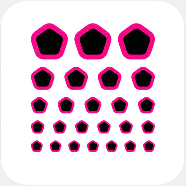 Neon Pink Pentagon Reusable Webcam Cover set with multiple sizes for phones laptops tablets and desktops | CamTag
