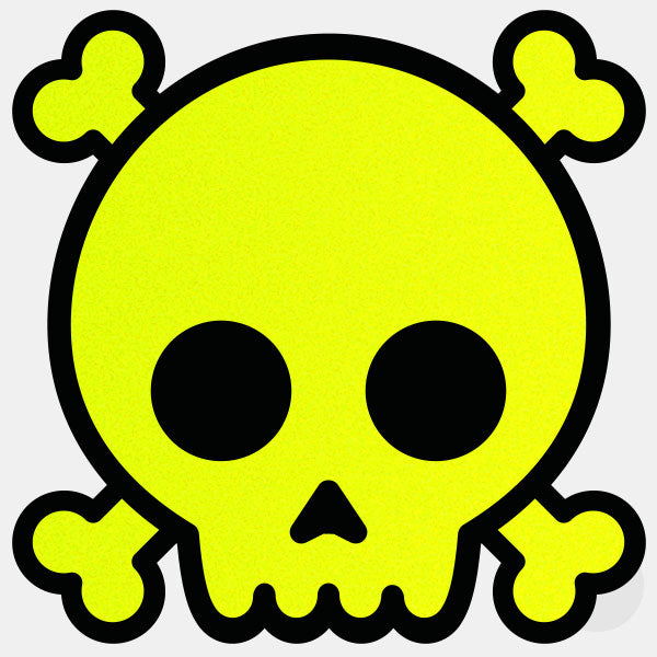 neon yellow "skull" reusable macbook sticker tabtag