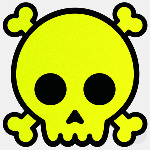 neon yellow "skull" reusable macbook sticker tabtag