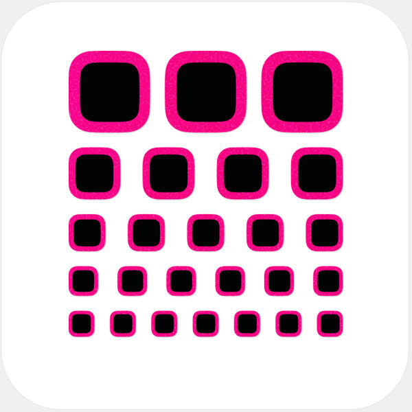 Neon Pink Square Reusable Webcam Cover set with multiple sizes for phones laptops tablets and desktops | CamTag
