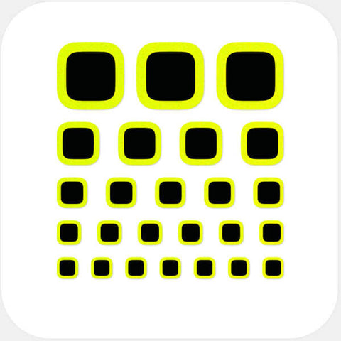 neon yellow square reusable privacy sticker set CamTag