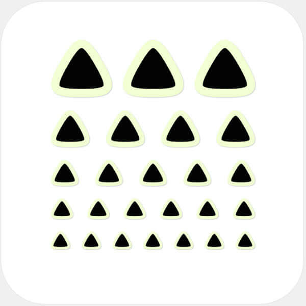 reusable camera blocker sticker set with 25 pieces in multiple sizes for phones laptops tablets and desktops – luminescent day Triangle CamTag