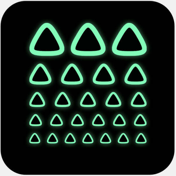 reusable camera blocker sticker set with 25 pieces in multiple sizes for phones laptops tablets and desktops – luminescent night Triangle CamTag
