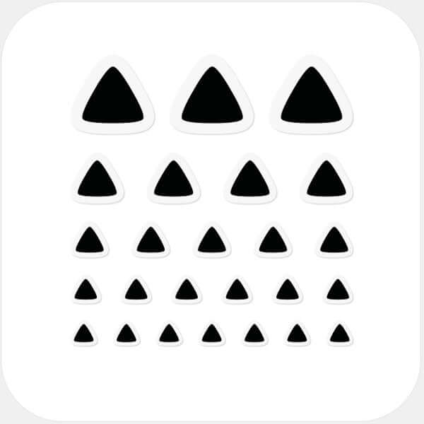 reusable camera blocker sticker set with 25 pieces in multiple sizes for phones laptops tablets and desktops – black Triangle CamTag