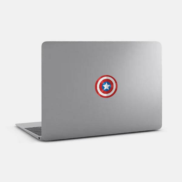 Captain America reusable macbook sticker tabtag on a mac by plugyou