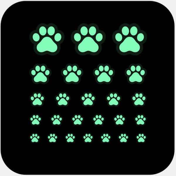 camera privacy sticker set for multiple devices with 5 sizes – luminescent night Cat Paw CamTag
