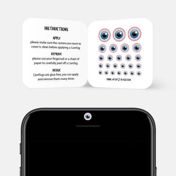 privacy cover for smartphone front-facing camera — Eye CamTag