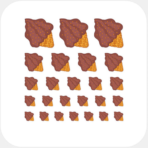 food "chocolate ice cream" reusable privacy sticker set CamTag