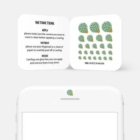 food "mint ice cream" reusable privacy sticker CamTag on phone