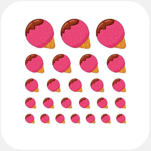 food "raspberry ice cream" reusable privacy sticker set CamTag