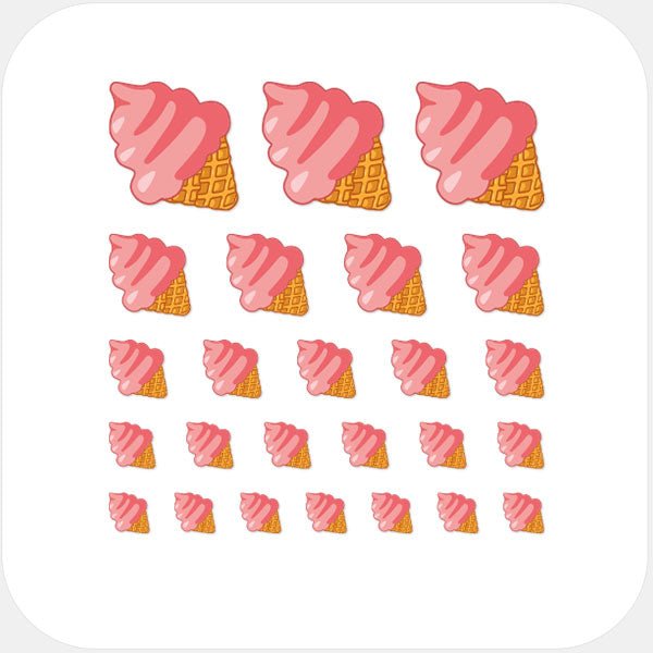 camera privacy sticker set for multiple devices with 5 sizes – Strawberry Ice Cream CamTag