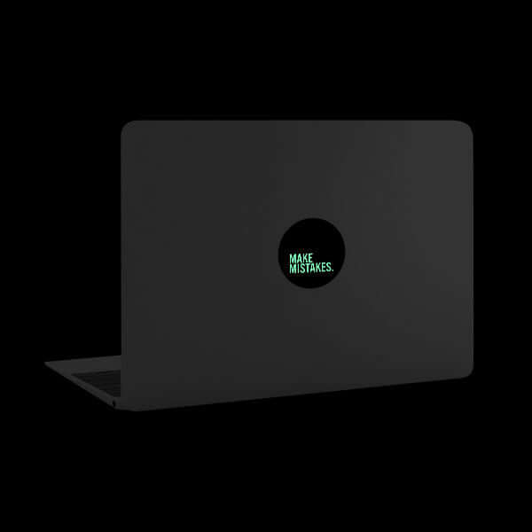 luminescent night make mistakes reusable macbook sticker tabtag on a laptop