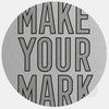 silver "MakeYourMark" reusable macbook sticker tabtag