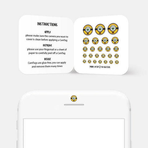 superheroes "minion" reusable privacy sticker CamTag on phone by plugyou