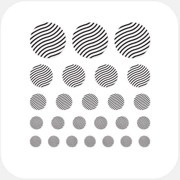 camera privacy sticker set for multiple devices with 5 sizes – white Curved Line Pattern CamTag
