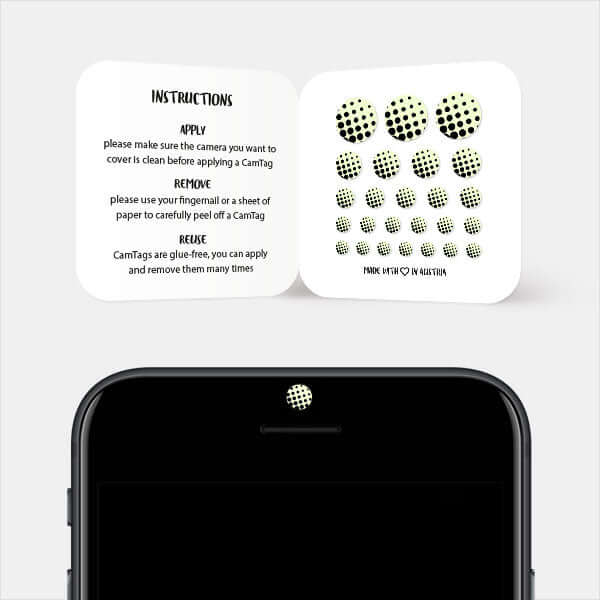 privacy cover for smartphone front camera — luminescent day Dot Pattern 1 CamTag