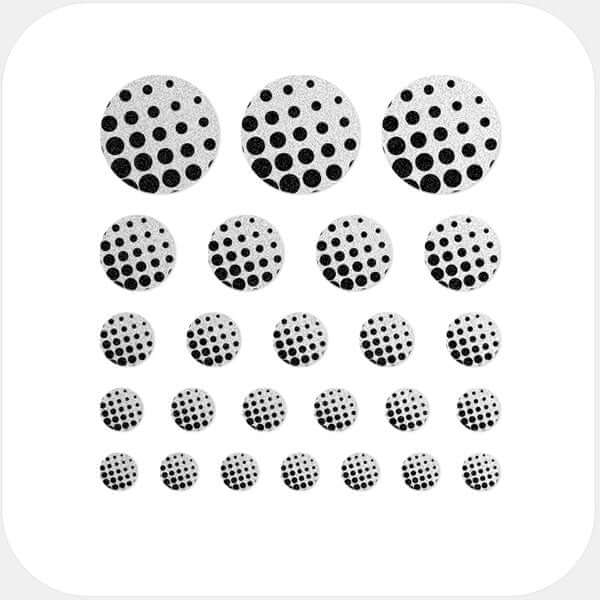 camera privacy sticker set with multi-size assortment for phones laptops tablets and desktop computers – silver Dot Pattern 1 CamTag