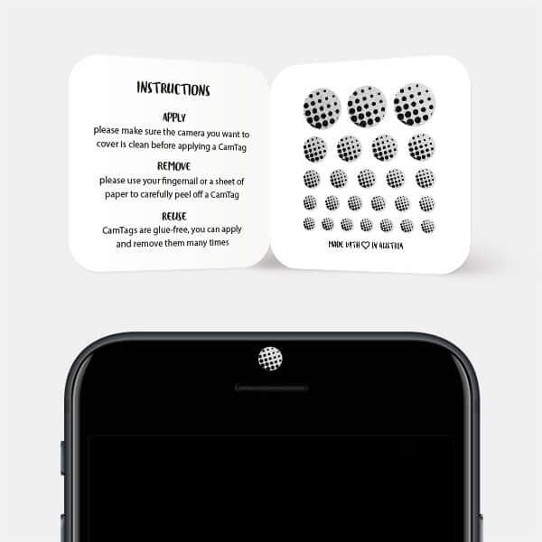 privacy cover for smartphone front camera — silver Dot Pattern 1 CamTag