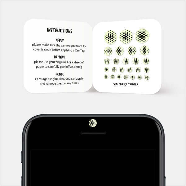 privacy sticker for smartphone selfie camera — luminescent day Dot Pattern 2 CamTag