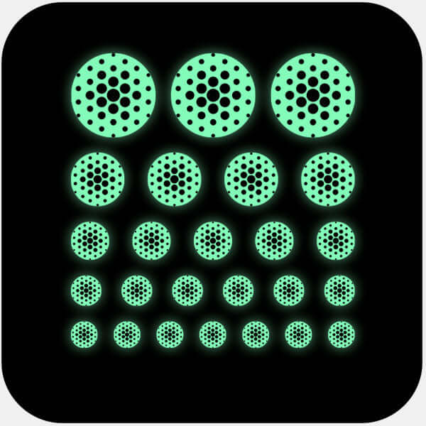 reusable webcam privacy sticker sheet with 25 pieces for laptops tablets and smartphones – luminescent night Dot Pattern 2 CamTag
