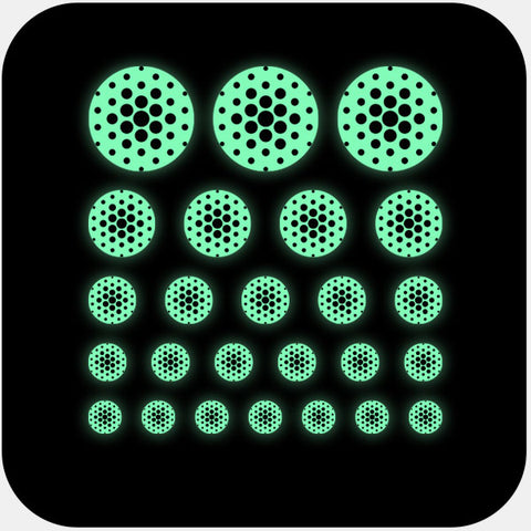 luminescent night "PatternDots2" reusable privacy sticker set CamTag