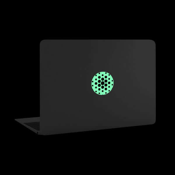 luminescent night Pattern Dots 2 reusable macbook sticker tabtag on a laptop