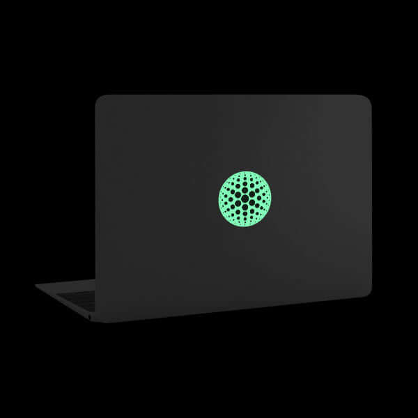luminescent night Pattern Dots 3 reusable macbook sticker tabtag on a laptop