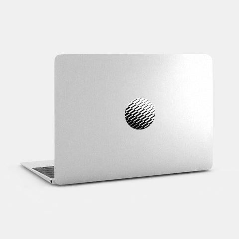 white "line pattern 2" reusable macbook sticker tabtag on a laptop