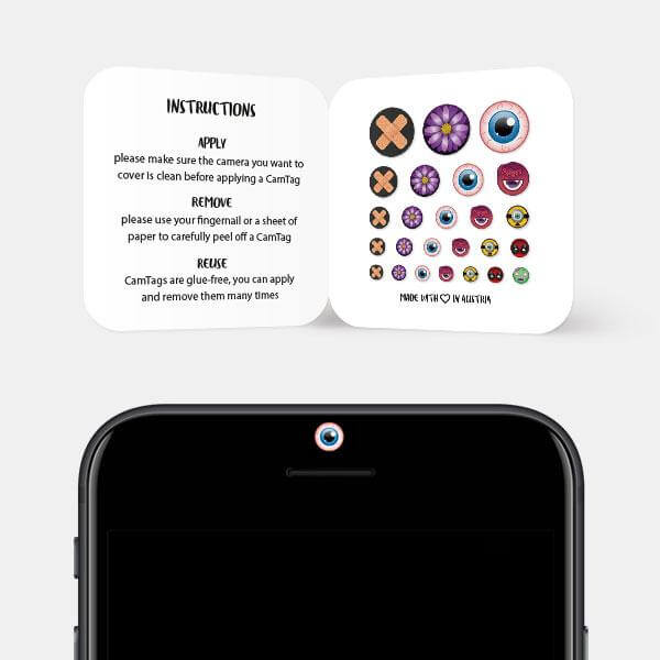 plugyou set camera privacy sticker for smartphone front camera — Plugyou Set CamTag